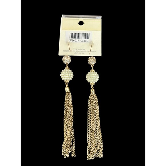 2 Mia Collection Earrings Burgandy White Gold Colors Stud Dangle Drop Long NEW - Picture 8 of 9